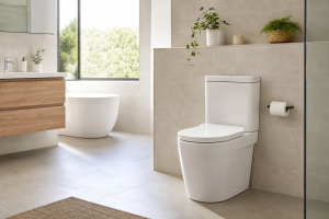 WC blanc dans une salle de bains moderne et propre